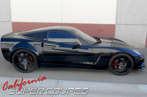 Side Skirts Wide Style for Chevrolet Corvette C6 Z06, ZR1, Grand Sport, and Wide Body by CSC