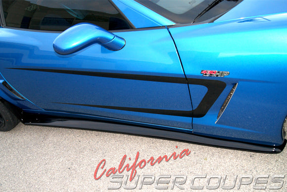 Side Skirts Wide Style for Chevrolet Corvette C6 Z06, ZR1, Grand Sport, and Wide Body by CSC