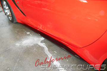 Side Skirts Straight Style for Chevrolet Corvette C7 2014-2019 in Carbon Fiber and Fiberglass - 0