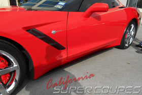 Side Skirts Straight Style for Chevrolet Corvette C7 2014-2019 in Carbon Fiber and Fiberglass