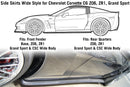 Side Skirts Wide Style for Chevrolet Corvette C6 Z06, ZR1, Grand Sport, and Wide Body by CSC-2